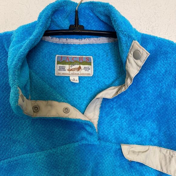 Jachs Cabin Ocean Blue Lightweight Polyester Fleece Pullover Sz Lg Unisex - Picture 4 of 13